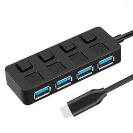 Extender Easy Setup LED Power Indicator Office Tool Ultra Slim Portable Data Hub USB Splitter For Type-C