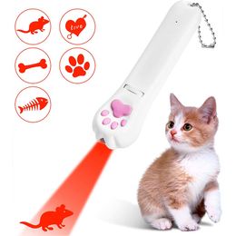 Rechargeable Projection LED Cat Toys Pen Multi-pattern Infrared Uv Purple Light Bite-proof Funny Gatos Stick Mascotas Accessories zxf87