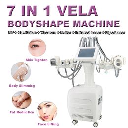 7 IN 1 Vela Roller 40K Cavitation Slimming Machine Skin Rejuvenation Fat Reduction Lipo Laser RF Vacuum Beauty Equipment Wrinkle Removal Skin Lift