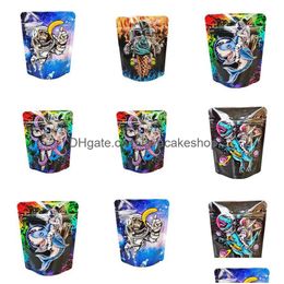 Packing Bags Space Astronaut Mylar 3.5G 5 Design California Sf Print Package Zipper Stand Up Pouches Smell Proof Pouch Jllfri Drop D Dhcsg