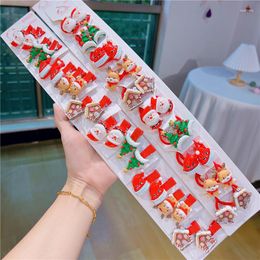 Hair Accessories 20Pcs/Set Christmas Santa Claus Barrettes Children Girls Sweet Hairpins Fashion Clips For Kid Headdress