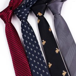 Bow Ties Linbaiway 6cm Animal Pattern Neck Tie For Men Skinny Necktie Wedding Polyester Black Bowtie Shirt Accessories Custom Logo