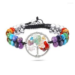 Strand 2022 Creative 7 Chakra Life Of Tree Bracelet Natural Stone Beads For Women Healing Yoga Bracelets Handmade Jewellery Gift