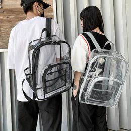 Backpack Waterproof Transparent School Bag See Through Backpacks High Quality Large Capacity Clear Casual Wild