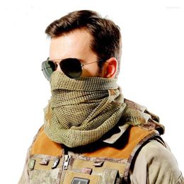 Bandanas Military Tactical Scarf Camouflage Net Neck Keffiyeh Sniper Face Veil Shemagh Headband Outdoor Camping And Hunting