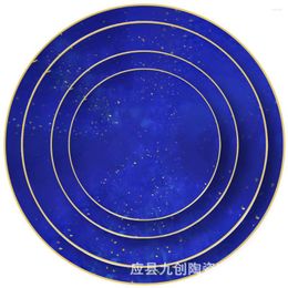 Plates Creative Western Steak Plate Dream Bone China Tableware Home Set Dinner And Dishes