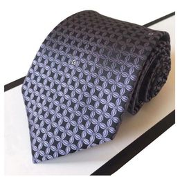 Men's Letter 100% Tie Silk Necktie black blue Aldult Jacquard Party Wedding Business Woven Design Hawaii Neck Ties with box