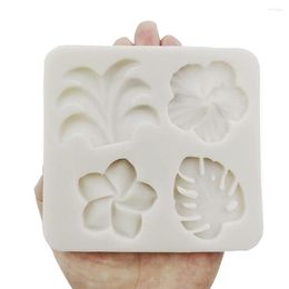 Baking Moulds 2pcs 3D Flower Leaf Silicone Mould Kitchen Resin Tool DIY Cake