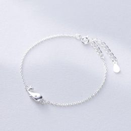 Link Bracelets Cute Sweet Scrub Whale Fresh Silver Colour Temperament Female Trendy Resizable SBR046