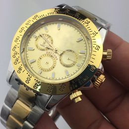 Classic men's watch Multi-functional three-eye timekeeping stainless steel waterproof quartz watch