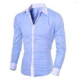 Men's Casual Shirts Shirt Slim Long-sleeved Drop Business Blouse Top Personality Camisa Men Work Fashion Daily Life Pers