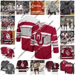 College Hockey는 OU Hockey Jersey Cameron Bickford Alexander Fraboulet William Frye Cody Wilson Michael Volmert Trey Attanasio Gage Redman Brendan