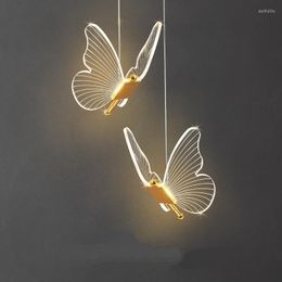 Pendant Lamps Butterfly LED Lights Nordic Indoor Lighting Pendente Luminaire Modern Living Room Hanging Lam Decoration Ceiling Light