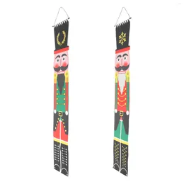 Curtain Christmas Door Nutcracker Couplet Porch Banner Signdecorations Outdoor Party Welcome Decoration Merryfront Decor Ornaments