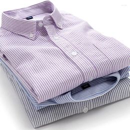 Men's Casual Shirts 2022 Spring Men Clothing Wear All-match Pure Cotton Slim Men's Striped Fashion Boutique Simple Style
