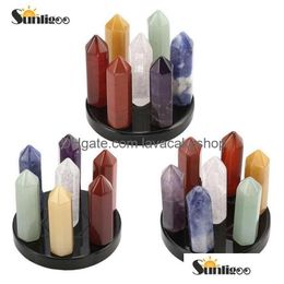 Arts And Crafts Sunligoo 7 Chakra Star Group Reiki Healing Crystal Quartz Energy Stone Hexagonal Point Array Statue Figurine Obsidia Dhluv