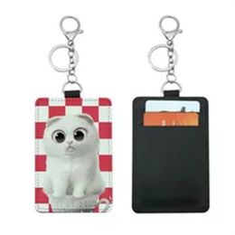 DIY Custom PU Leather Single Side Sublimation Blanks Card Holders With Keychain Ring Sublimation Cardholder B223