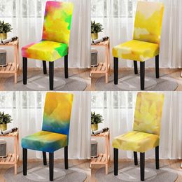 Chair Covers Colourful Gradient Pattern Print Removable Cover High Back Anti-dirty Protector Home Gaming Office Chairs