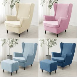 Chair Covers Super Soft Velvet Wing Cover Stretch Spandex Sofa Remoavble Washable Armchair Slipcovers With Seat Cushion