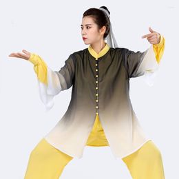 Ethnic Clothing Fashion Tai Chi Uniform Martial Arts Chinese Traditional Folk Long Sleeve Suit Morning Sportswear TA2033
