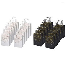 Gift Wrap 12 Pcs Kraft Paper Bag With Handle Stamping Heart-Shaped Party Shopping