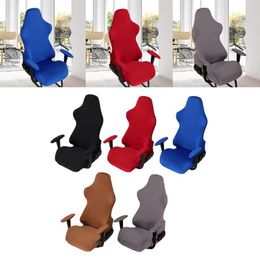 Chair Covers Dustproof Game Cover Solid Colour Elastic Office Computer With Armrest Protector Cloth 360 Degree