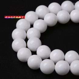 Beads Wholesale Natural White Porcelain Stone For Jewelry Making Ceramic DIY Bracelet Material 4/6/8/10/ 12/14 Mm Strand 15" J19