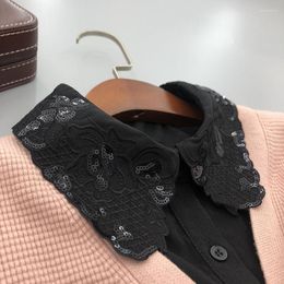 Bow Ties Women Solid Colour Fake Collar Vintage Shirt Detachable Blouse False Lapel Fuax Cols Top Clothes Accessories