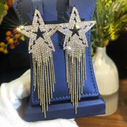 Dangle Earrings Siscathy Luxury Star Tassel Pendant Drop Women Fashion Cubic Zirconia Prom Party Arabic Jewellery Accessories