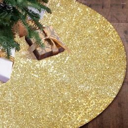 Christmas Decorations 122cm Gold Tree Skirt Sequins Xmas Carpet Merry Ornament Year Navidad Home Decor