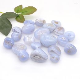 Decorative Figurines Nature Blue Agate Geode Gravel Specimen Size Irregular Tumbled Stones Reiki Healing Crystal Quartz Mineral Aquarium
