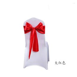 Chair Covers 5PCS Polyester Spandex Party Banquet Decoration White For Wedding With Bow