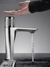 Bathroom Sink Faucets Smart Touch Brass Sensor Water Tap Grifo Lavabo Zero Contact Auto Sensing Mixer Chrome Faucet