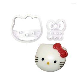 Baking Moulds Kitty Cookie Cutter Plastic Biscuit Knife Fruit Cake Kitchen Tools Mold Embossing Printing