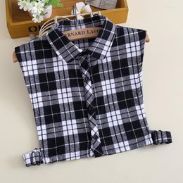 Bow Ties 2022 Detachable Collars For Women Ladies Fake Collar Plaid Female False Blouse Lapel Shirt Faux Col Neckwear Decor