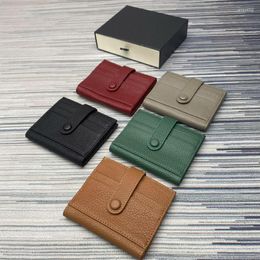 Wallets Genuine Leather Wallet For Men Male Neuter Retro Top Luxury Short Folding Soft Card Bag Coin Purse With Women
