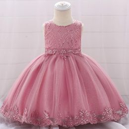 Girl Dresses 2022 Christening Dress For Baby Clothes Summer Ball Gown First Birthday Party Sequin Princess 0-24 Month