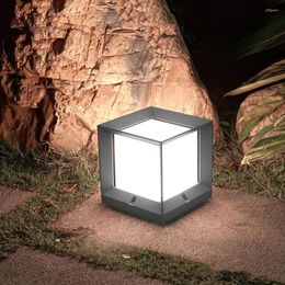 Outdoor Garden Pillar Light Square Solar Column Lights Waterproof Post Lawn Villa Courtyard Balcony Landscape Lamp