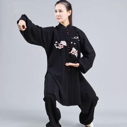 Ethnic Clothing Traditional Chinese Taiji Long Sleeved Wushu Taichi Men Kungfu Uniform Suit Uniforms Tai Chi Exercise TA2518