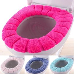 Toilet Seat Covers Thickened O-shaped Cushion Knitted Pumpkin Strip Cover Accessories