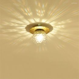Ceiling Lights Indoor E27 LED Light Acrylic Water Ripple Glass Ball Lamp Living Room Kitchen Bedroom Corridor Decorate