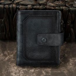 Wallets Quality Brand Wallet Men Leather Purse Short Male Clutch Vintage Mens Money Bag Card