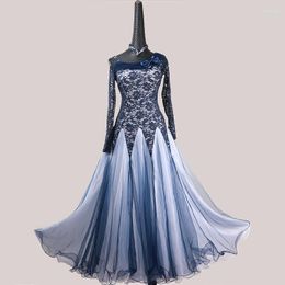 Stage Wear Ballroom Dance Dresses Woman Competition Modern Waltz Standard Dancing Clothes Long Sleeve