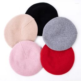 Berets Wool Beret Women's 2022 Autumn And Winter Warm Korean Style All-Match Pumpkin Hat Retro