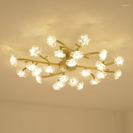 Ceiling Lights Modern Bedroom Lamp Crystal Flower Tree Branch Living Room Luxury Study Restaurant Mount