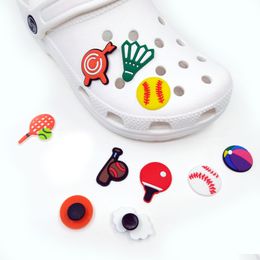 Shoe Parts Accessories Moq100Pcs Sports Football Croc Charms Basketball Soft Pvc Charm Decorations Custom Jibz For Clog Shoes Drop Dhvw9