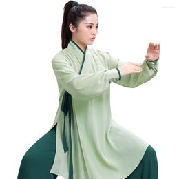 Ethnic Clothing Traditional Chinese Costume Taiji Long Sleeved Wushu Taichi Men Kungfu Uniform Suit Uniforms Tai Chi Exercise 31401