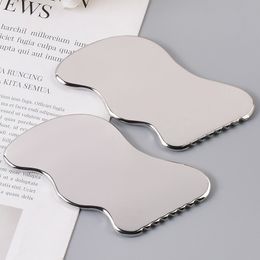 Stainless Steel Gua Sha Scraper Facial Massage Guasha Tool Face Lift Anti-Aging Skin Tighten Cooling Metal Contour Reduce Puffiness Beauty Tools