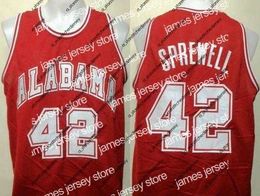 Alabama Crimson Tide College Latrell Sprewell #42 Retro Basketball Jersey Men's Ed Custom Number