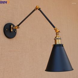 Wall Lamp IWHD Swing Long Arm Light LED Lampen Dinning Room Loft Style Industrial Vintage Sconce Applique Murale